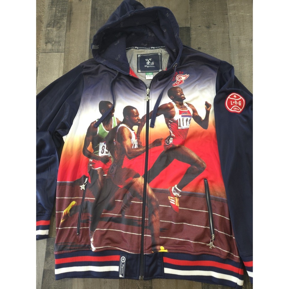 Retro Hip‎ Hop LRG (Lifted Research Group) "Catch Up 47" Full-Zip Track Hoodie